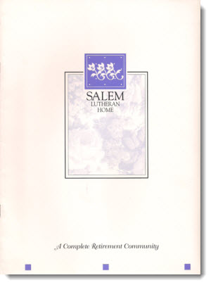 Brochure cover from Salem Lutheran Home.